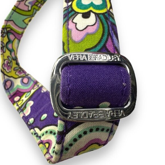 Vera Bradley Purple Teal Paisley Crossbody Bag Quilted Cotton Adjustable Strap - Picture 6 of 14